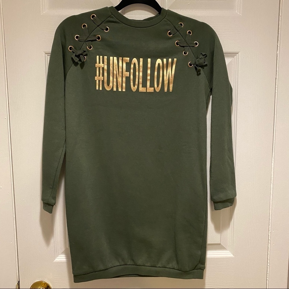 Primark Green Sweater Dress Top Size 11-12yrs